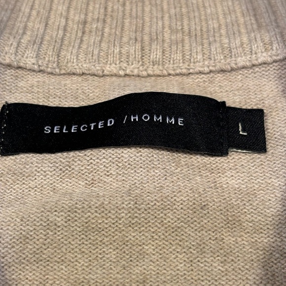 SELECTED HOMME Mens Full Zip Cardigan Sweater Casual Knitted Sweater Size L - Picture 2 of 10